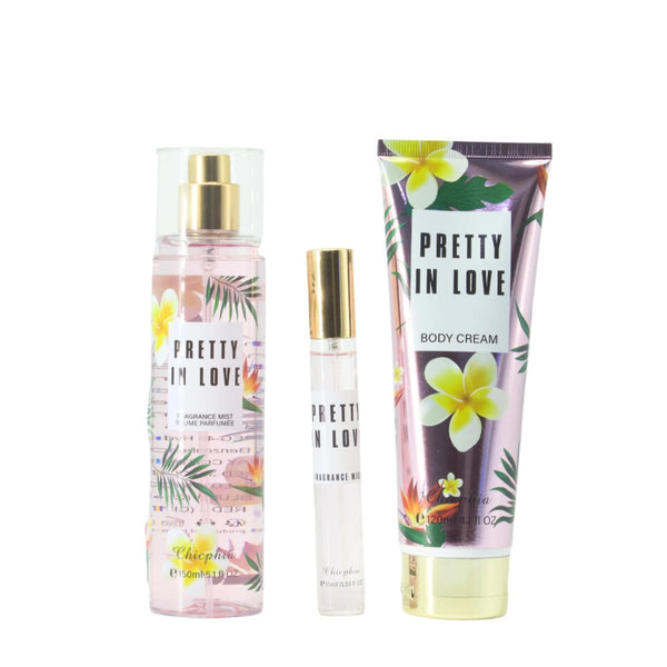 Chicphia 3Piece Gift Set - Pretty In Love Body Care -150ml