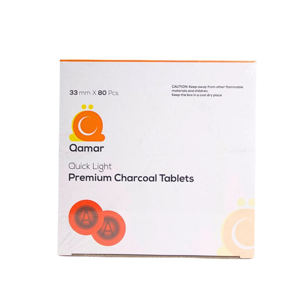 Qamar Quick Light Premium Charcoal Tablets 33mm - 80pcs