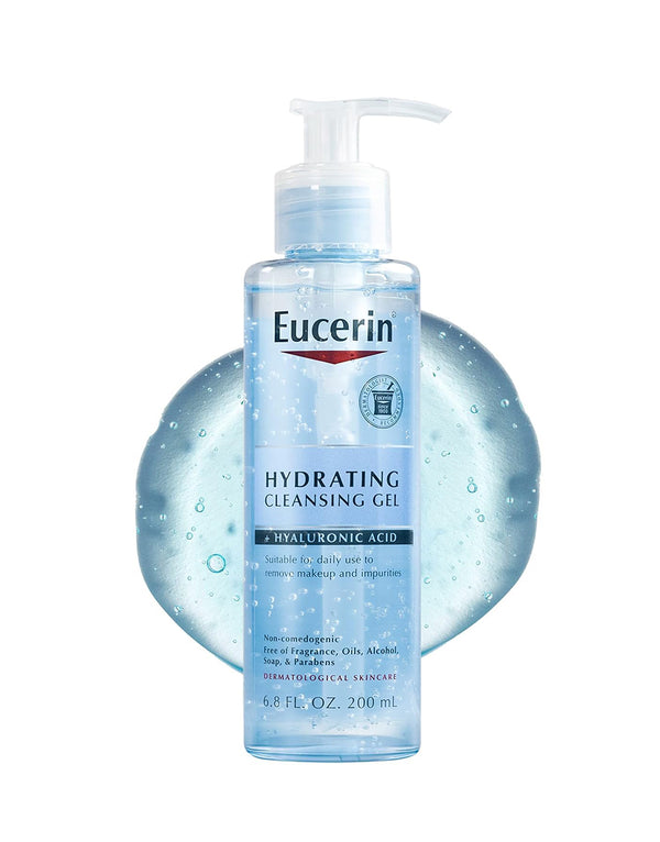 Eucerin Hydrating Cleansing Gel + Hyaluronic Acid, 6.8 fl oz (200 ml)