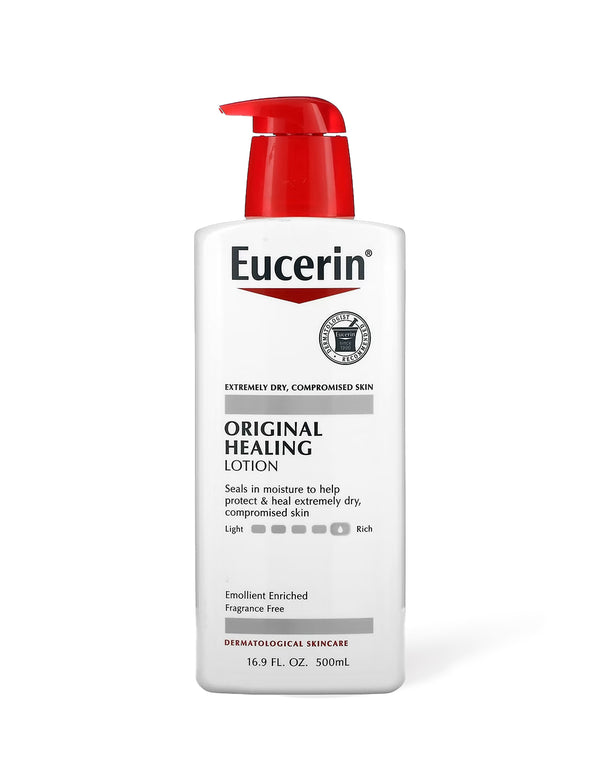 Eucerin Original Healing Lotion, Fragrance Free, 16.9 fl oz (500 ml)