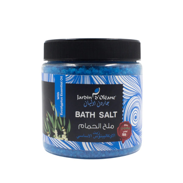 Bath salt with eucalyptus essential oil