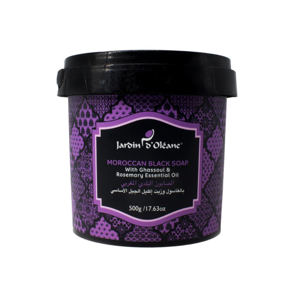 Jardin Oleane Black soap with ghassoul and rosemary essential oil 500g