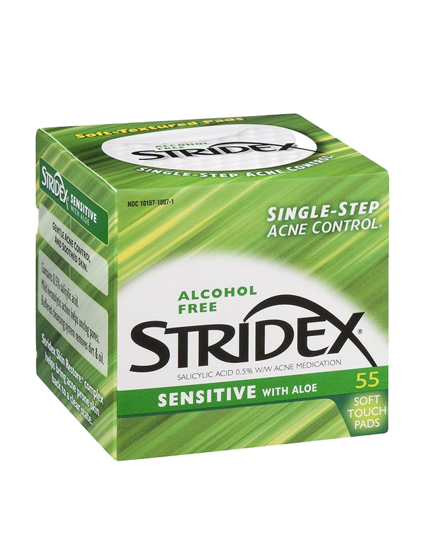 Stridex Daily Care Acne Pads With Aloe Sensitive Skin 55 Pads